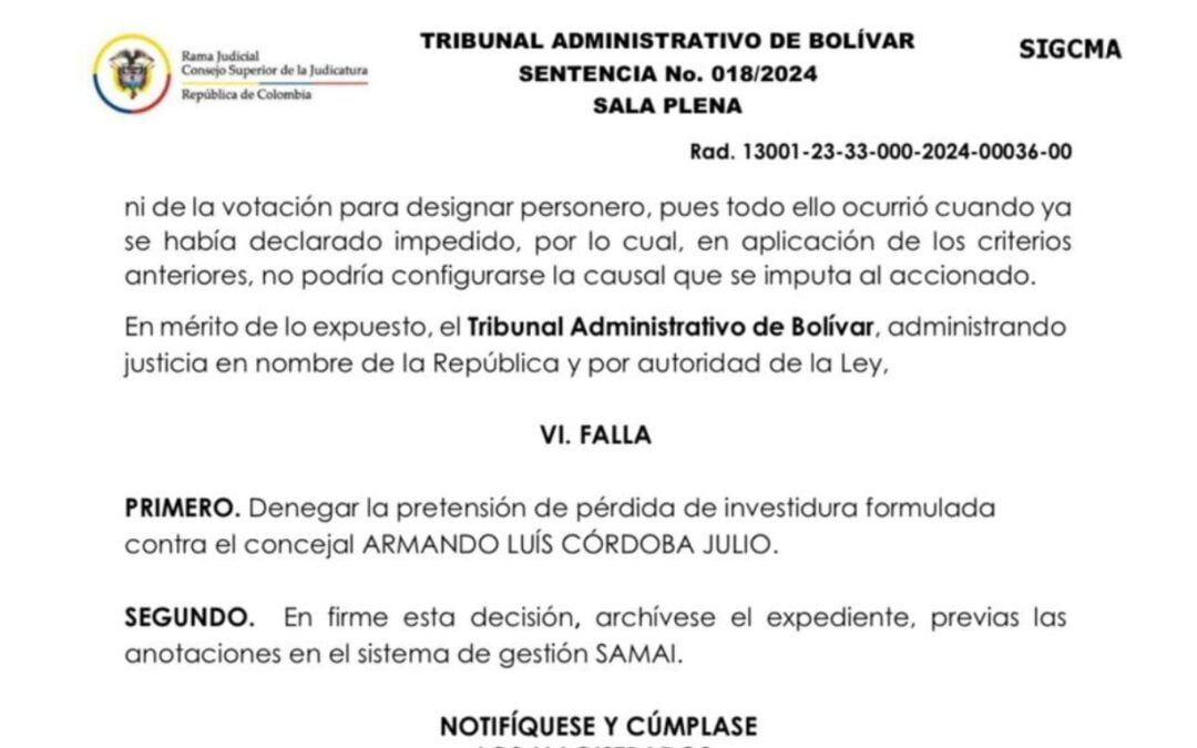 Triunfo Legal: Se Deniega Pérdida de Investidura